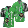 Personalized Green Darts Board Fire Flame Smoke Men Darts Custom Unique Darts