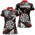 Personalized Black Red Grunge Darts Board Men Quarter-Zip Team League Darts