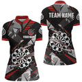 Personalized Black Red Grunge Darts Board Men Quarter-Zip Team League Darts
