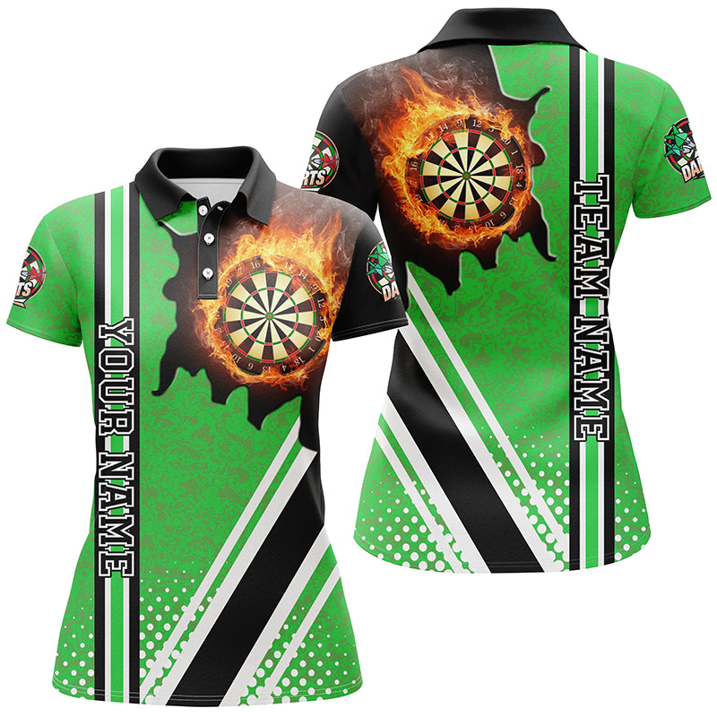 Personalized Black Green Darts Board Fire Flame Men Darts Custom Dart Team