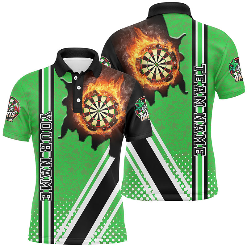Personalized Black Green Darts Board Fire Flame Men Darts Custom Dart Team