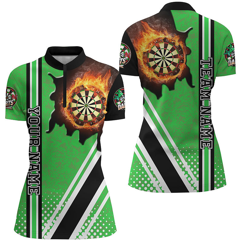 Personalized Black Green Darts Board Fire Flame Men Darts Custom Dart Team