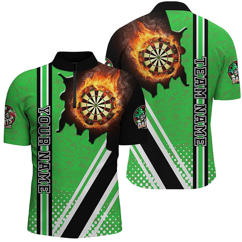 Personalized Black Green Darts Board Fire Flame Men Darts Custom Dart Team
