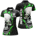 Personalized 3D Green Skull Flame Dart Quarter-Zip Custom Dart Dart
