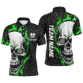 Personalized 3D Green Skull Flame Dart Quarter-Zip Custom Dart Dart