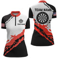 Personalized Dartboard Red Black Darts Custom Darts Team Quarter-Zip