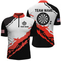 Personalized Dartboard Red Black Darts Custom Darts Team Quarter-Zip