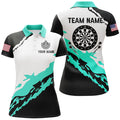 Personalized Dartboard Turquoise Black Darts Custom Team Name Darts Gifts