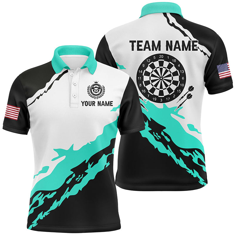 Personalized Dartboard Turquoise Black Darts Custom Team Name Darts Gifts