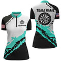 Personalized Dartboard Turquoise Black Darts Custom Team Name Darts Gifts