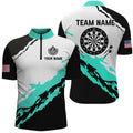 Personalized Dartboard Turquoise Black Darts Custom Team Name Darts Gifts