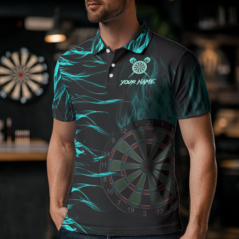 Personalized Turquoise Flaming Dart Custom Fire Dart and
