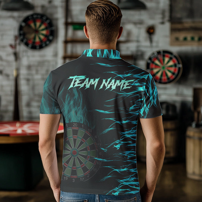 Personalized Turquoise Flaming Dart Custom Fire Dart and