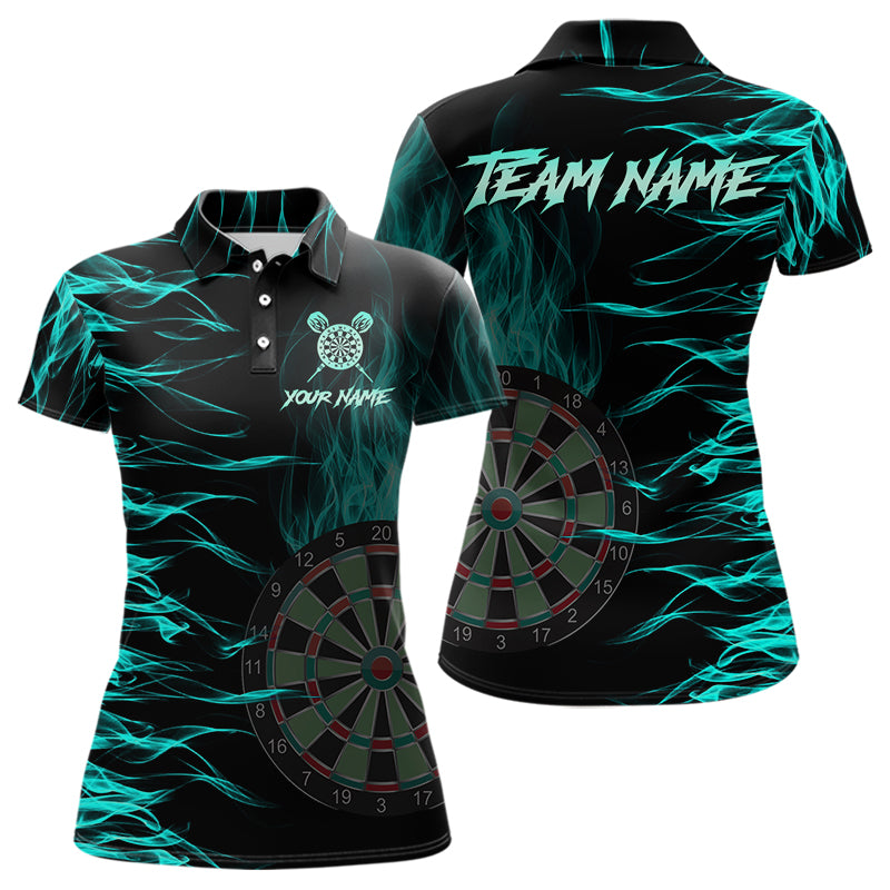 Personalized Turquoise Flaming Dart Custom Fire Dart and