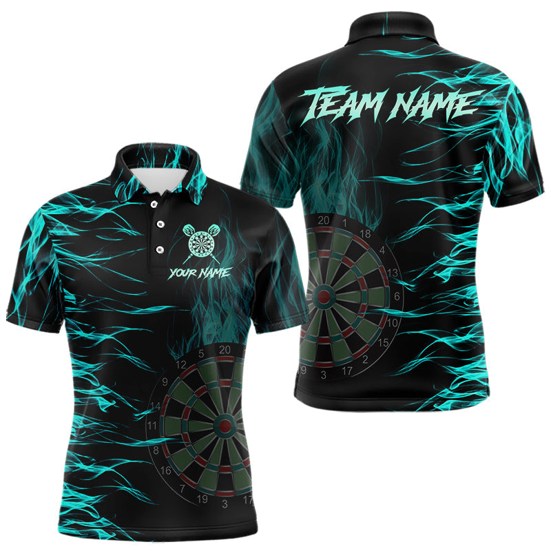 Personalized Turquoise Flaming Dart Custom Fire Dart and