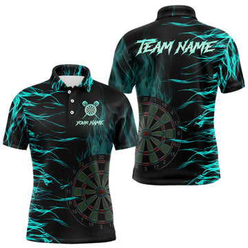 Personalized Turquoise Flaming Dart Custom Fire Dart and
