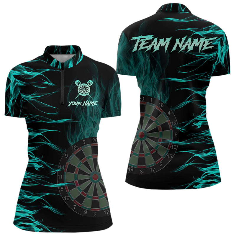 Personalized Turquoise Flaming Dart Custom Fire Dart and