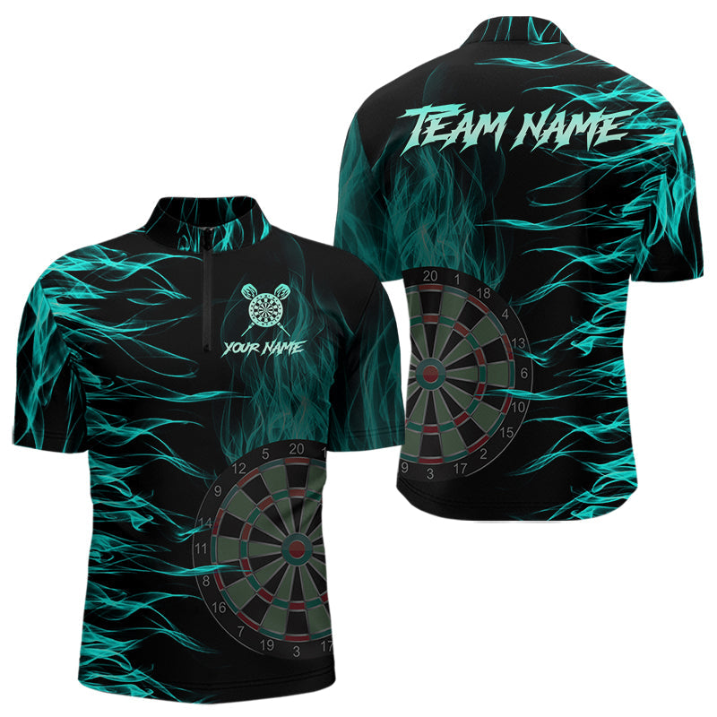 Personalized Turquoise Flaming Dart Custom Fire Dart and