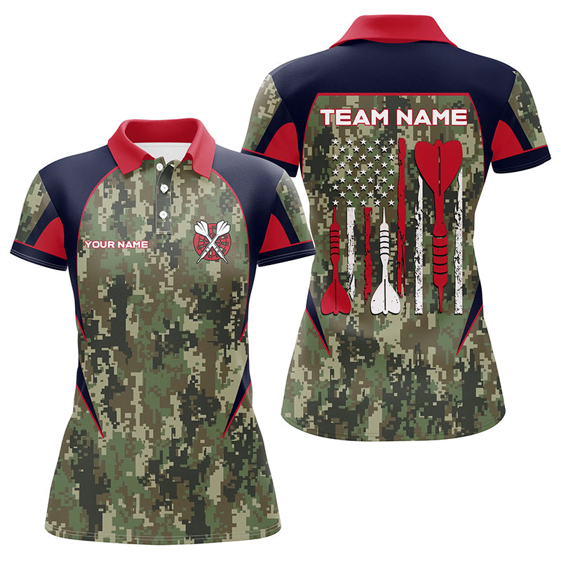 Personalized US Flag Camouflage Dart Quarter-Zip Dart Custom Dart Team VHM1147