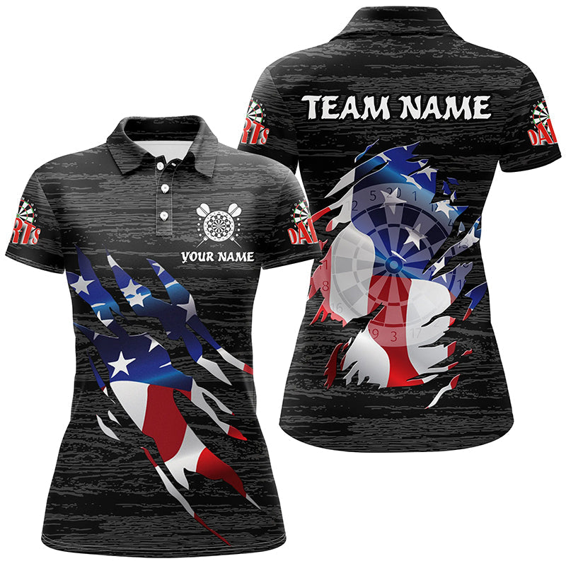 Personalized Black Grunge American Flag Darts Custom Patriotic Darts Team