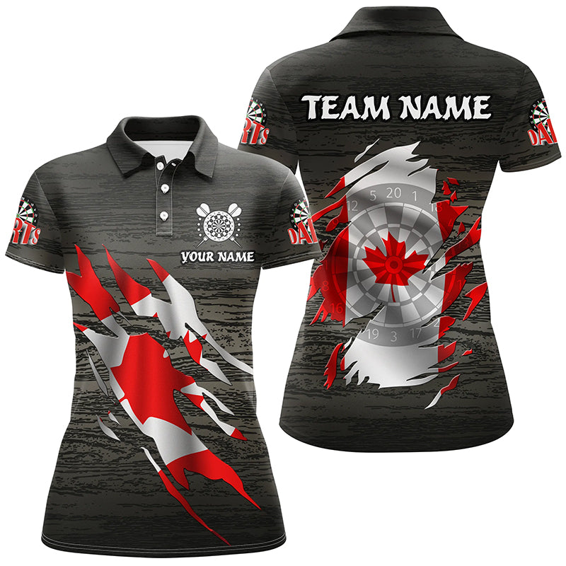Personalized Grey Grunge Canada Flag Darts Custom Patriotic Darts Team