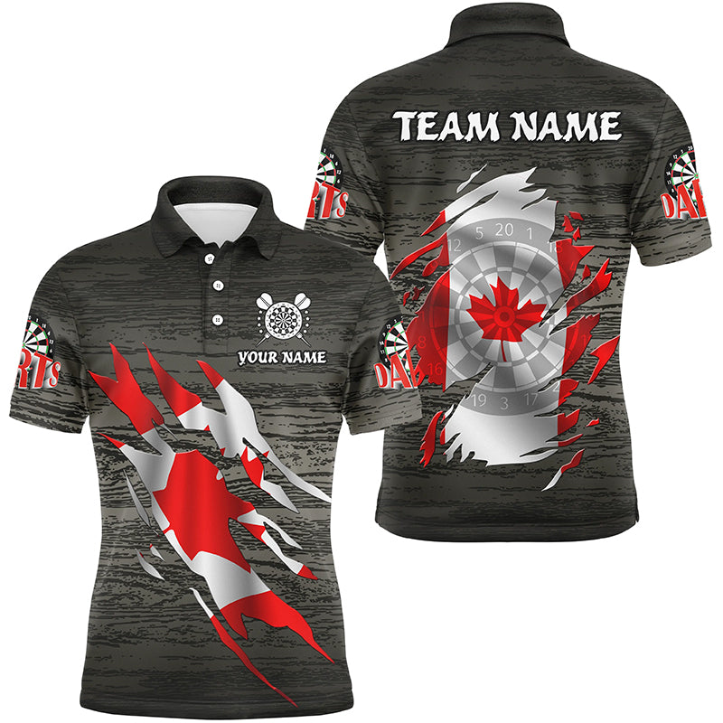 Personalized Grey Grunge Canada Flag Darts Custom Patriotic Darts Team