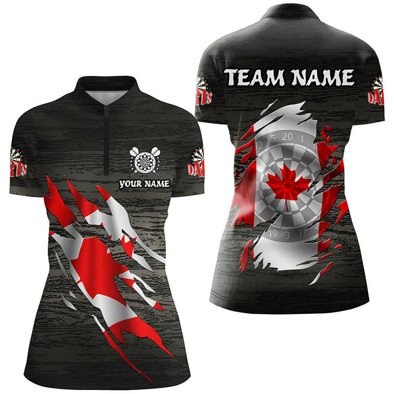 Personalized Grey Grunge Canada Flag Darts Custom Patriotic Darts Team