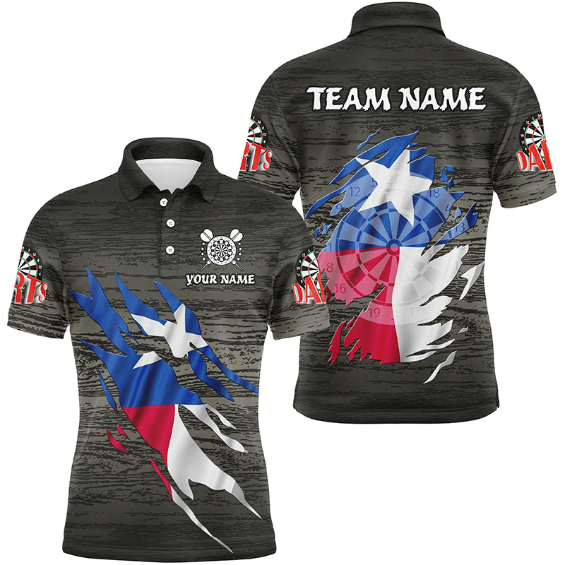 Personalized Grey Grunge Texas Flag Darts Custom Patriotic Darts Team