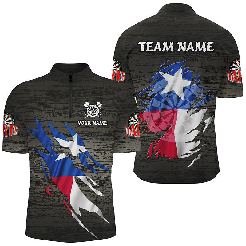 Personalized Grey Grunge Texas Flag Darts Custom Patriotic Darts Team