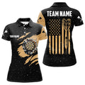 Customized Grunge American Flag Dart Men Quarter-Zip, Patriotic Dart Team
