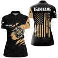 Customized Grunge American Flag Dart Men Quarter-Zip, Patriotic Dart Team