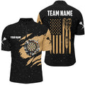 Customized Grunge American Flag Dart Men Quarter-Zip, Patriotic Dart Team