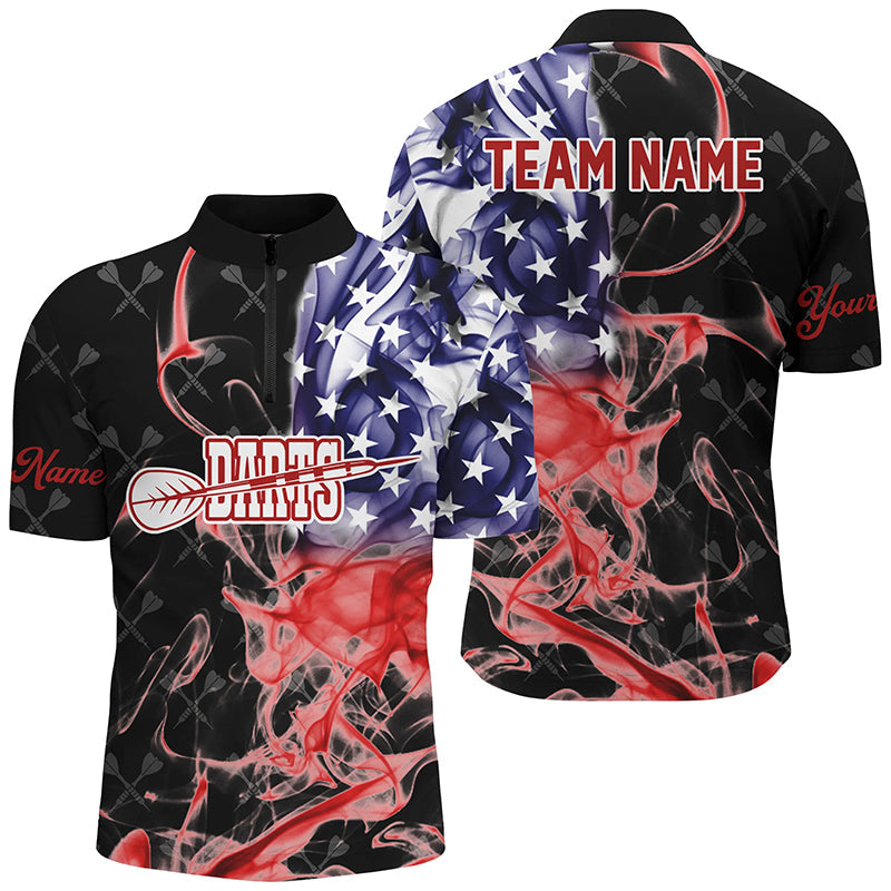 Customized Black Darts Pattern American Flag Smoke Men Darts Custom Patriotic Darts