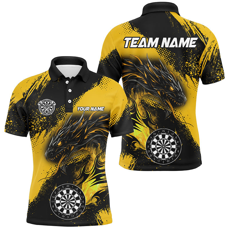 Yellow Grunge Custom Dragon Darts and, Darts League Uniform