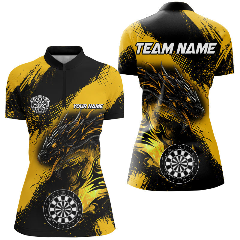 Yellow Grunge Custom Dragon Darts and, Darts League Uniform
