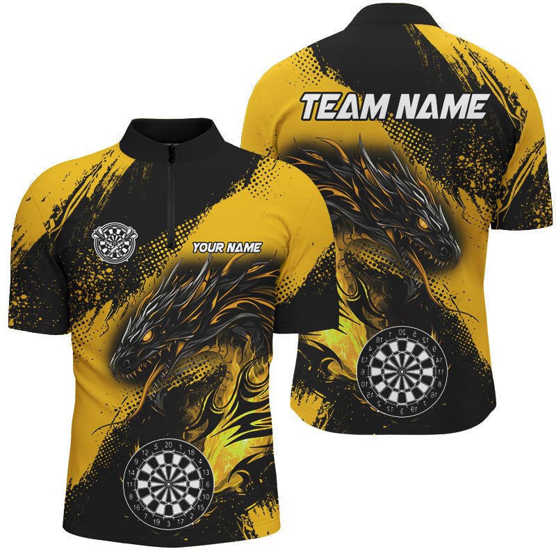 Yellow Grunge Custom Dragon Darts and, Darts League Uniform