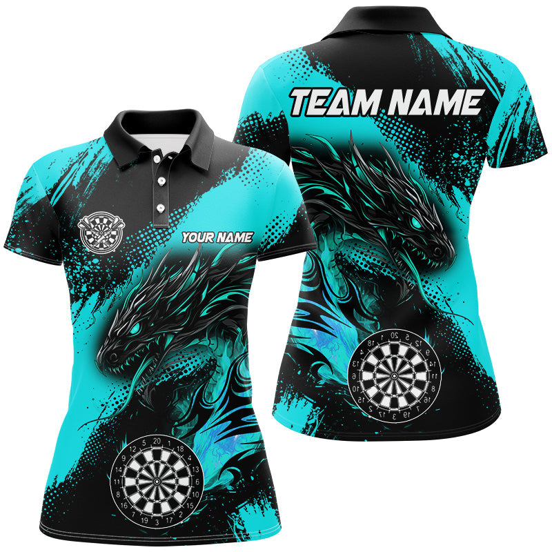 Turquoise Grunge Custom Dragon Darts and, Darts League Uniform