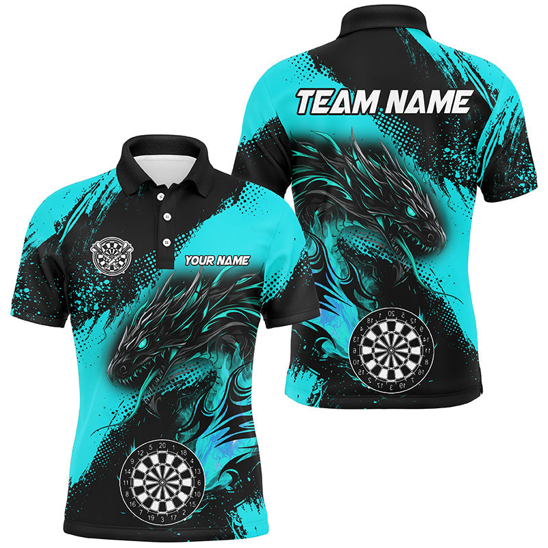Turquoise Grunge Custom Dragon Darts and, Darts League Uniform
