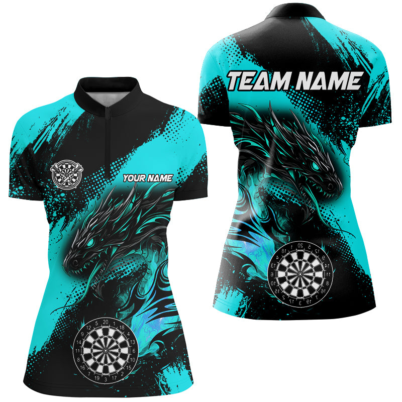 Turquoise Grunge Custom Dragon Darts and, Darts League Uniform