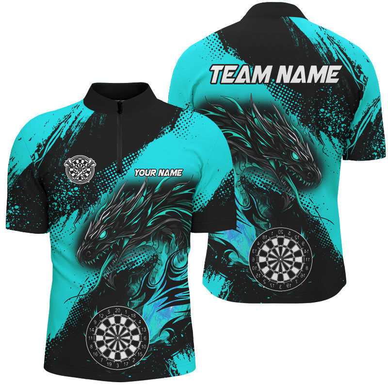 Turquoise Grunge Custom Dragon Darts and, Darts League Uniform