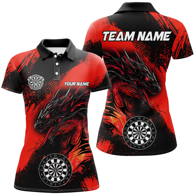 Red Grunge Custom Dragon Darts and, Darts League Uniform