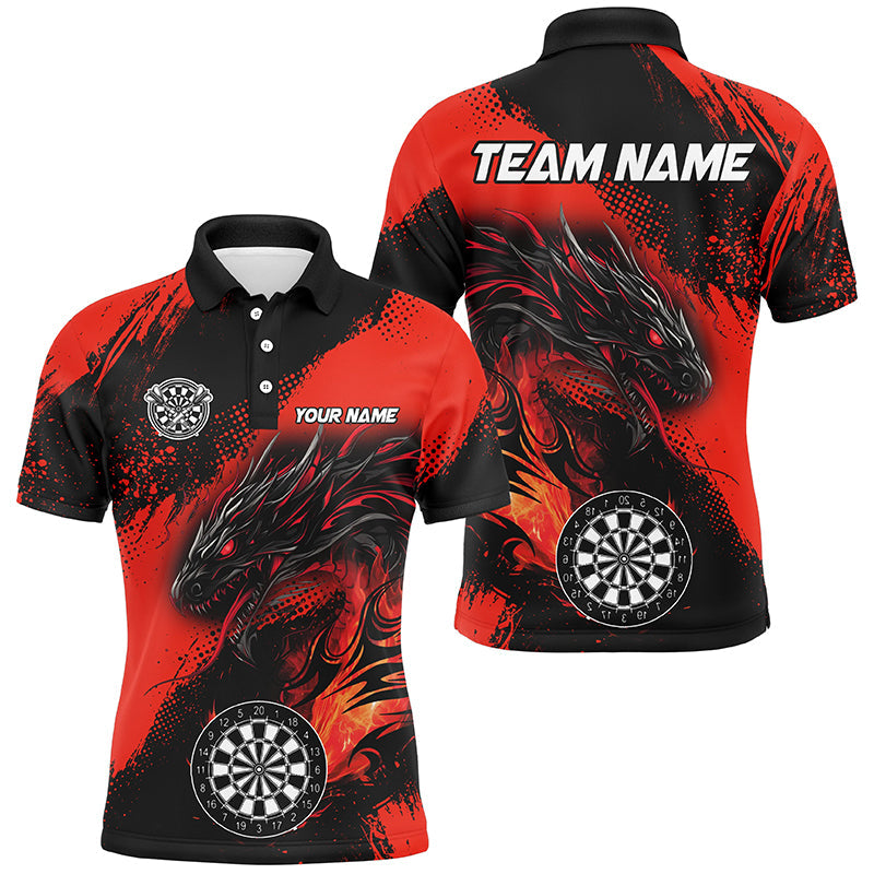 Red Grunge Custom Dragon Darts and, Darts League Uniform