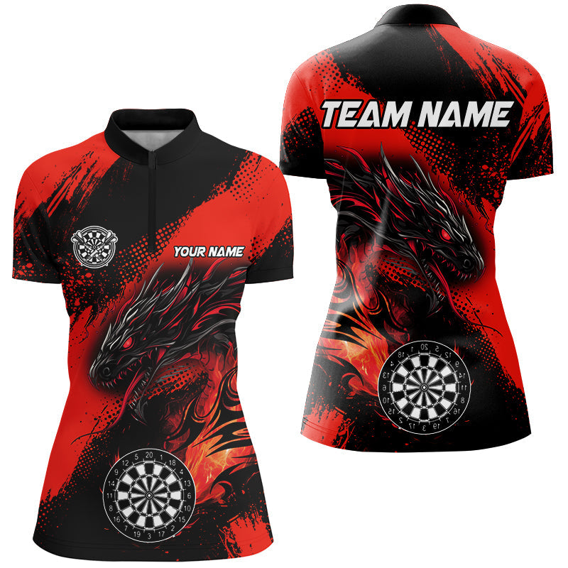 Red Grunge Custom Dragon Darts and, Darts League Uniform