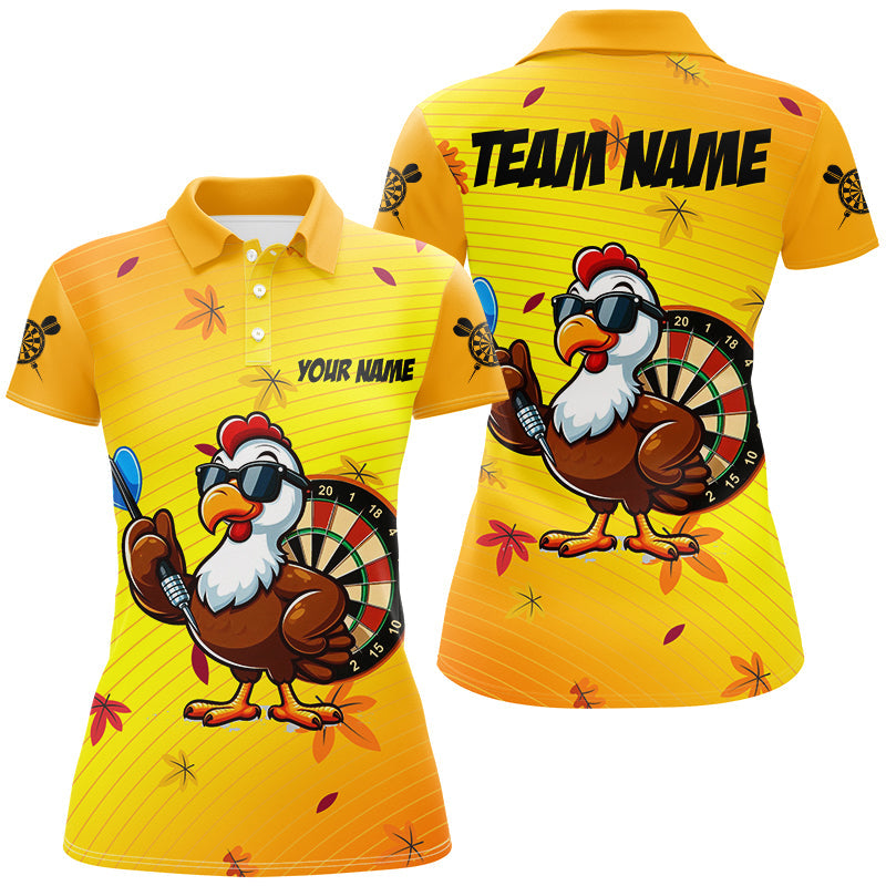 Yellow Funny Turkey Men Darts Custom Thanksgiving For Darts Lover, Darts