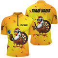 Yellow Funny Turkey Men Darts Custom Thanksgiving For Darts Lover, Darts