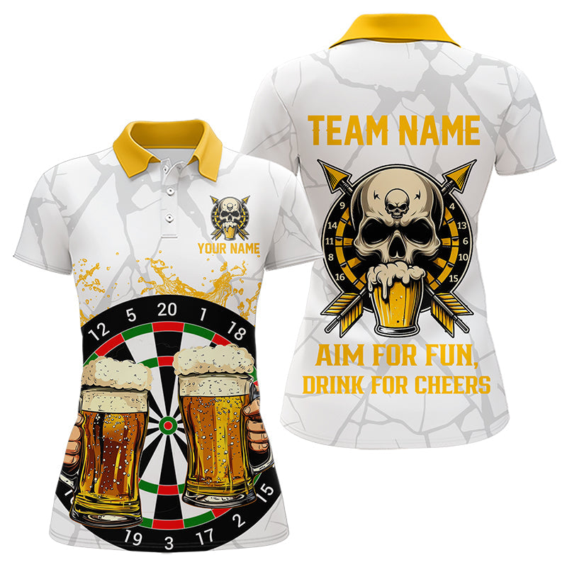 Funny Darts And Beer Aim For Fun Drink For Cheer Custom Men Dart, Drinking Darts|White