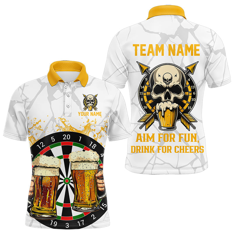 Funny Darts And Beer Aim For Fun Drink For Cheer Custom Men Dart, Drinking Darts|White