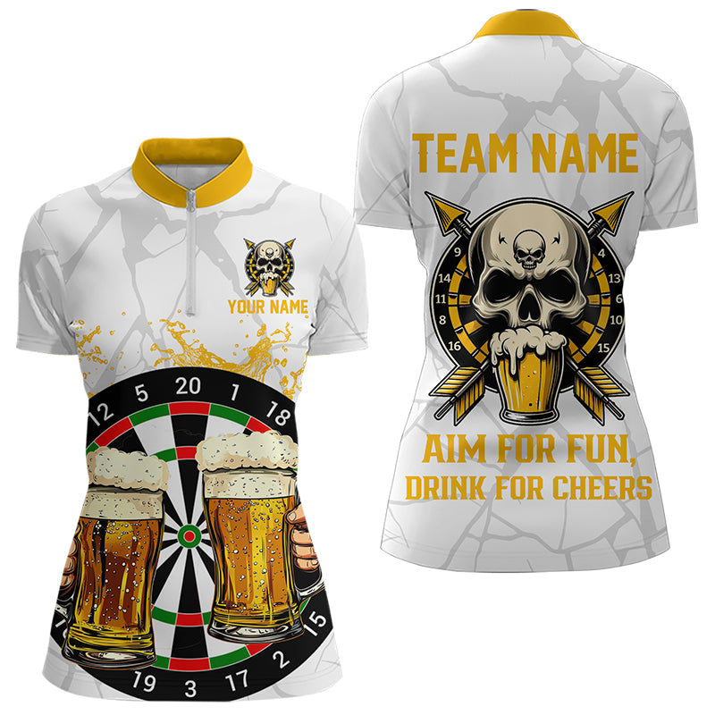 Funny Darts And Beer Aim For Fun Drink For Cheer Custom Men Dart, Drinking Darts|White