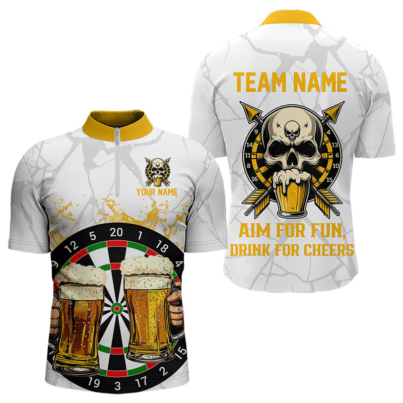 Funny Darts And Beer Aim For Fun Drink For Cheer Custom Men Dart, Drinking Darts|White