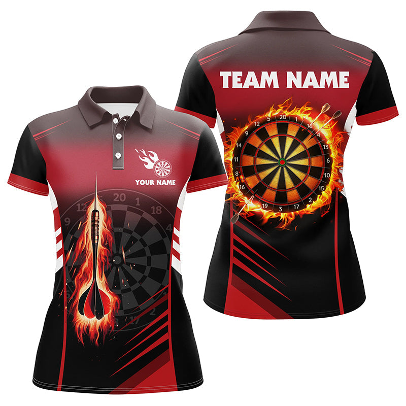 Personalized Darts Fire Arrow Men Dart Quarter-Zip Custom Flame Dart | Red